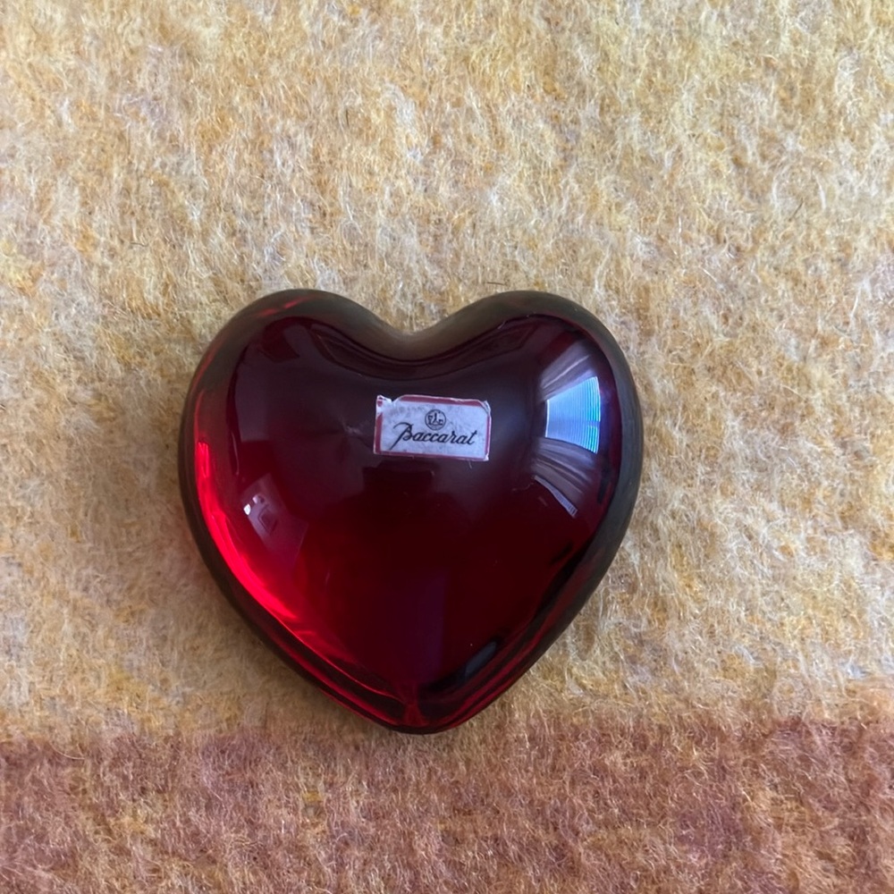 Baccarat Red Heart Crystal Paperweight